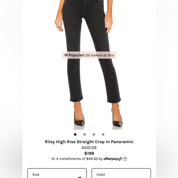 Agolde riley straight washed black high waisted jeans - Picture 5 of 5